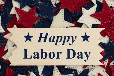 Amerikan işçilerini ve ulusal gururu kutlayan retro Amerikan kırmızı, beyaz ve mavi yıldızlı İşçi Bayramı Kartınız kutlu olsun.