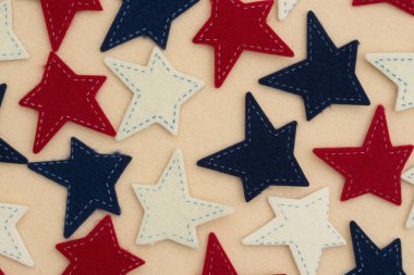 Amerika 'nın Amerikan gururu ve vatanseverliği için kırmızı, beyaz ve mavi yıldızlı geçmişi