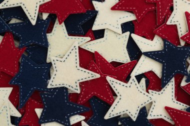 Amerika 'nın Amerikan gururu ve vatanseverliği için kırmızı, beyaz ve mavi yıldızlı geçmişi