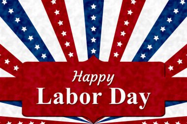 Amerikan işçilerini ve ulusal gururu kutlayan retro Amerikan kırmızı, beyaz ve mavi yıldızlı İşçi Bayramı Kartınız kutlu olsun.