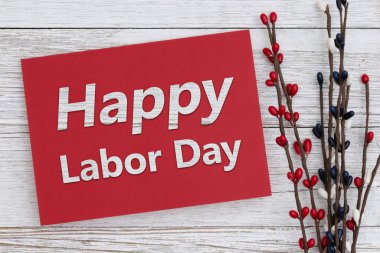 Amerikan işçilerini ve ulusal gururu kutlamak için kırmızı, beyaz ve mavi böğürtlenli İşçi Bayramı Kartınız kutlu olsun.