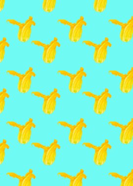 Kusursuz desen. Sarı kabak çiçeği ya da renkli arka planda balkabağı. Paketleme konsepti. Tam alan derinliği.