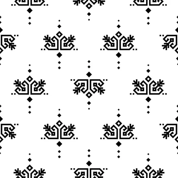 Tribal Seamless Pattern Aztec Black White Background Texture Fabric Print — Διανυσματικό Αρχείο