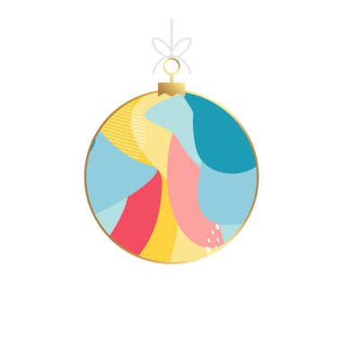 Vektör Noel ve yeni yıl geometrik Noel balosu. İskandinav tasarımı. Pankart, kapak, baskı, promosyon, satış, selamlama, web, sayfa, başlık, iniş, sosyal medya için modern vektör şablonu