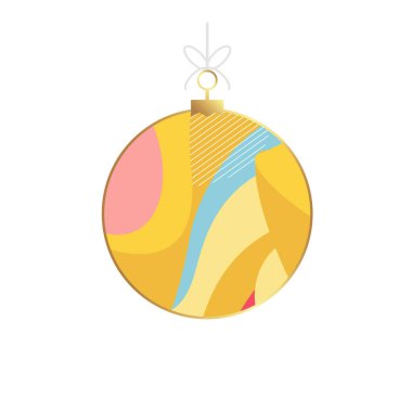 Vektör Noel ve yeni yıl geometrik Noel balosu. İskandinav tasarımı. Pankart, kapak, baskı, promosyon, satış, selamlama, web, sayfa, başlık, iniş, sosyal medya için modern vektör şablonu