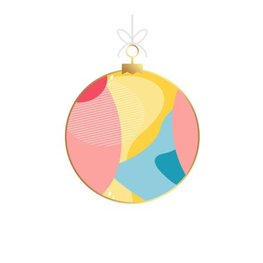 Vektör Noel ve yeni yıl geometrik Noel balosu. İskandinav tasarımı. Pankart, kapak, baskı, promosyon, satış, selamlama, web, sayfa, başlık, iniş, sosyal medya için modern vektör şablonu