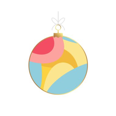 Vektör Noel ve yeni yıl geometrik Noel balosu. İskandinav tasarımı. Pankart, kapak, baskı, promosyon, satış, selamlama, web, sayfa, başlık, iniş, sosyal medya için modern vektör şablonu