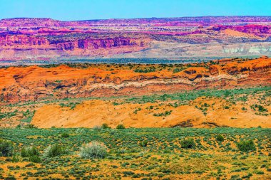 Colorful Painted Desert Orange Sandstone Red Moab Fault Arches National Park Moab Utah USA Southwest.  clipart