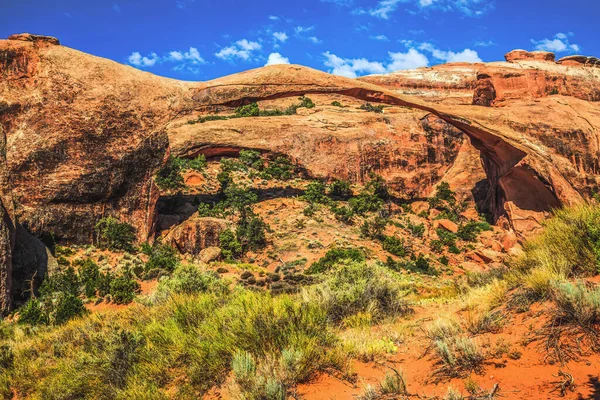 Färgglada Landskap Arch Rock Canyon Devils Garden Arches National Park — Stockfoto