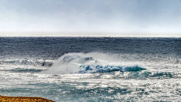 Красочный Банзай Трубопроводные Серферы Пловцы Северного Берега Оаху Гавайи Одно — стоковое фото
