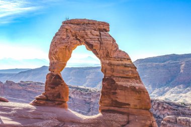 Narin Arch Rock Kanyonu Ulusal Park Moab Utah ABD Güneybatı. 