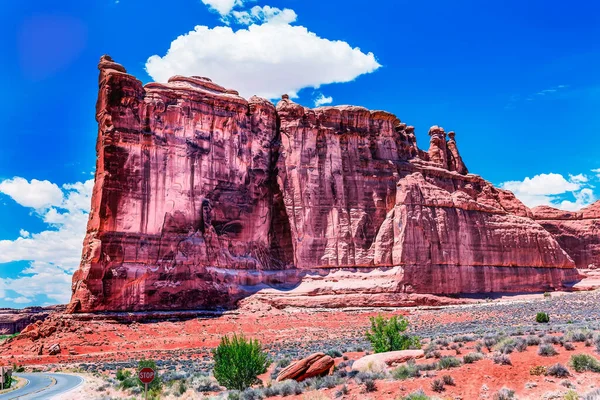 Röd Orange Torn Babel Vaggar Bildande Canyon Arches Nationalpark Moab — Stockfoto