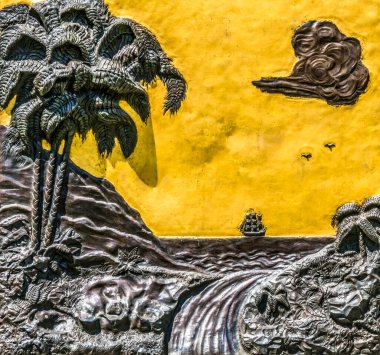 Kaptan Aşçı Plaket Kralı Kamehameha I Heykeli Honolulu Oahu Hawaii Kralı Hawaii Krallığı 'nı kurdu 1883 yılında Thomas Gould tarafından adaya ithaf edildi. 