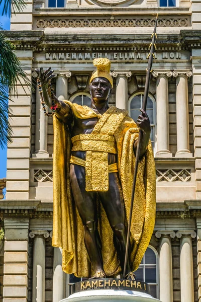 King Kamehameha Statue State Supreme Court Building Honolulu Oahu Hawaii — Stockfoto