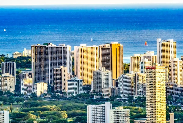 Hôtels Colorés Bâtiments Waikiki Beach Tantalus Outlook Honolulu Oahu Hawaii — Photo
