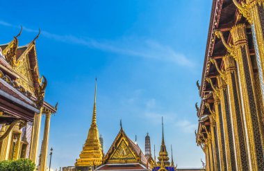 Courtyard Emerald Buddha Temple Wat Phra Kaew Grand Palace Bangkok Thailand Palace was home of KIng of Thailand from 1782 to 192