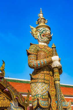 White Guardian Statue Grand Palace Bangkok Thailand Palace was home of KIng of Thailand from 1782 to 192