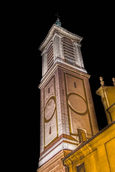 Steeple Fora Saint Marie Saint Reparte Nice Igreja Catedral Católica — Fotografia de Stock