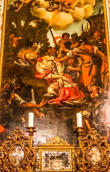 Nice France December 2021 Saint Reparate Martyred Chapel Painting Relics — 스톡 사진
