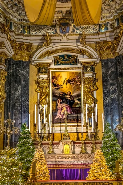 Nice France December 2021 Basilica Altar Glory Saint Reparata Painting — Stock Photo, Image
