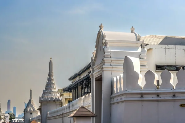Muro Blanco Salida Entrada Gran Palacio Bangkok Tailandia Palacio Fue — Foto de Stock