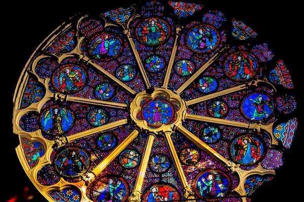 Lyon Frankrijk Januari 2022 Engelen Stained Glass Rose Window John — Stockfoto
