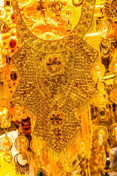 Kleurrijke Golden Jowlery Ornamenten Grand Bazaar Istanbul Turkije Grand Bazaar — Stockfoto