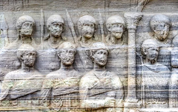 Cortesãos Romanos Base Theodosius Tribunal Hipódromo Constantinopla Istambul Turquia Obelisco — Fotografia de Stock