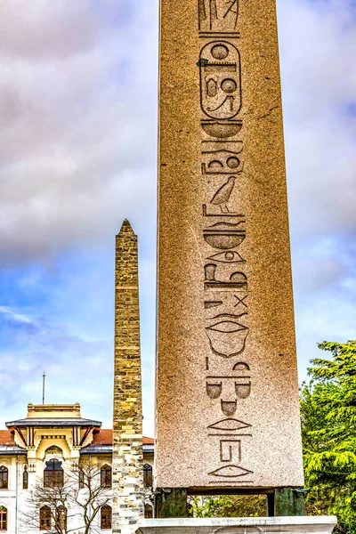 Walled Pillar Egyptian Hieroglyphs Obelisk Theodosius Hippodrome Constantinople Istanbul Turkey — Stock Photo, Image