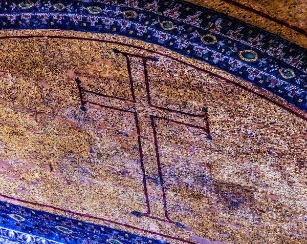 Istanbul Turkije Mei 2023 Christian Cross Mosaic Entree Hagia Sophia — Stockfoto
