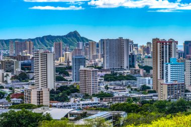 Renkli Punchbowl Görünümü Elmas Kafalı Waikiki Plaj Otelleri Honolulu Hawaii