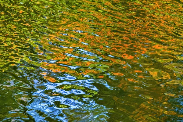 Барвисте Оранжево Зелене Відбиття Блакитної Води Анотація Фуруічі Куфун Води — стокове фото