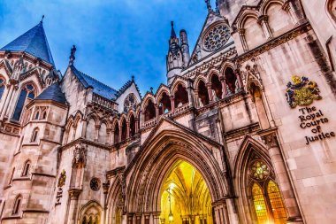 Londra, Birleşik Krallık - 15 Ocak 2017 Kraliyet Adalet Divanı Eski Londra Şehri Mahkemeleri. İnşaat Konutları Yüksek Mahkeme ve İngiltere ve Galler Temyiz Mahkemesi.