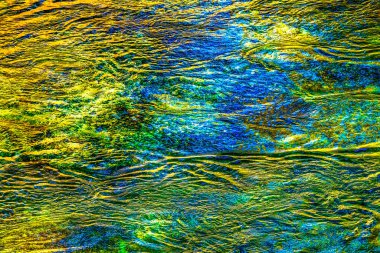 Sarı Yeşil Mavi South Fork Snoqualme Nehri Soyut Snoqualme Vadisi Yolu Kuzey Virajı Washingto