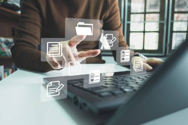 Belge Yönetim Sistemi DMS, Çevrimiçi belge veritabanı yönetimi, Organizasyon belgesi Organize, dosyaları yönetmek için otomatik süreçler, ERP girişim verimliliği, iş teknolojisi.