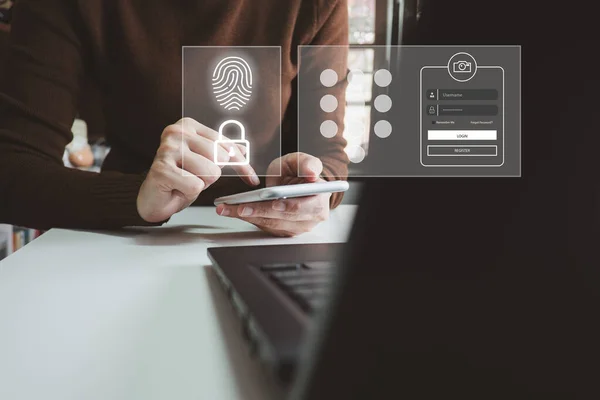 Verification of information with finger print by smart phone, Internet security, online financial transaction, 2-step verification, confirm transaction and identity.