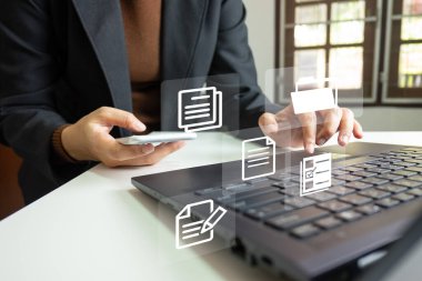 Belge Yönetim Sistemi DMS, Çevrimiçi belge veritabanı yönetimi, Organizasyon belgesi Organize, dosyaları yönetmek için otomatik süreçler, ERP girişim verimliliği, iş teknolojisi.