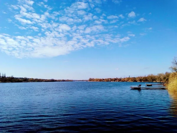 Larges Rives Rivière Dniepr Ukraine — Photo