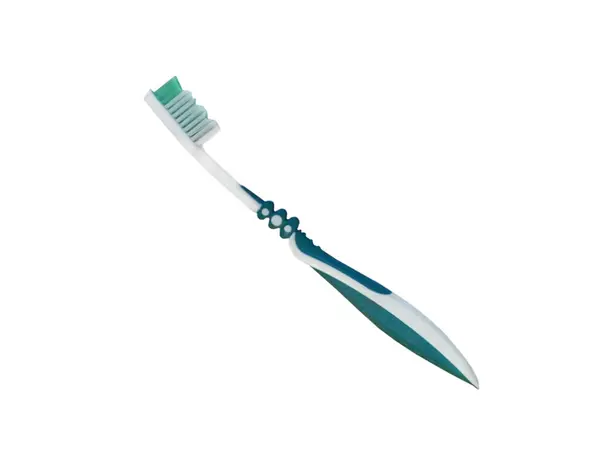 Toothbrush Green Color White Background — Stock Photo, Image