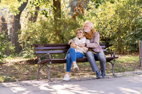 Verliebtes Senioren Paar Verbringt Zeit Park — Stockfoto