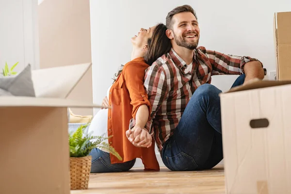 Young Couple Future Parents New Flat — Stock Photo, Image