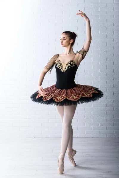 芭蕾舞演播室里漂亮的芭蕾舞演员 — 图库照片