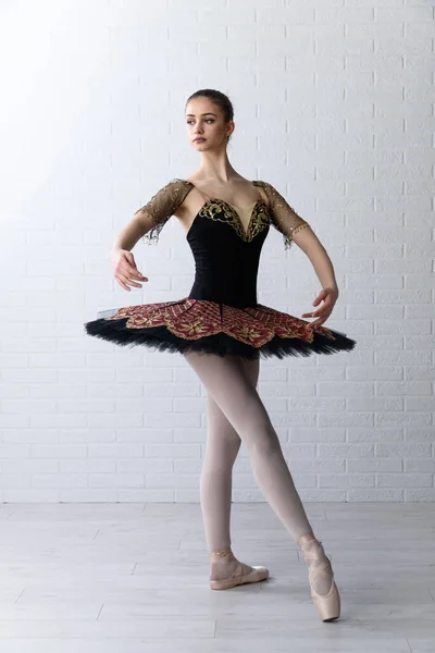 Hermosa Bailarina Estudio Ballet — Foto de Stock