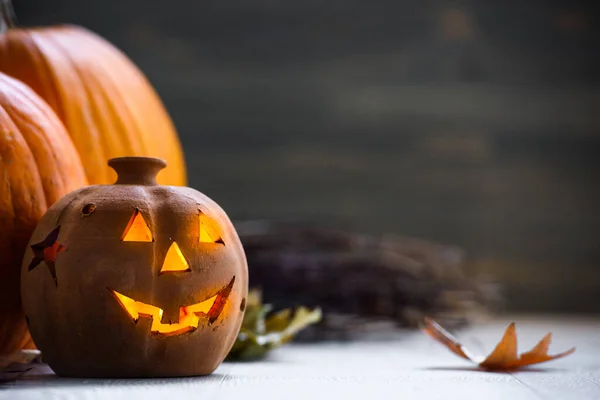 Halloween Kürbis Jack Laterne Aus Nächster Nähe — Stockfoto