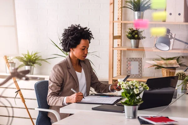 stock image african american businesswoman at workplace 