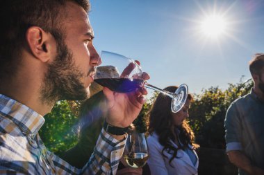 Arkadaşlar şarap içiyorlar.