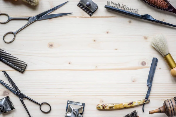 木製の床屋の道具のセット — ストック写真