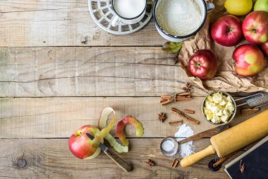 Elmalı turta yapma arka planı