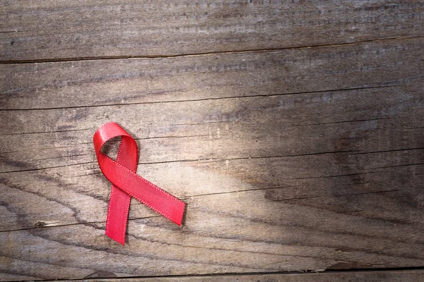 Nastro Rosso Simbolo Consapevolezza Dell Aids — Foto Stock