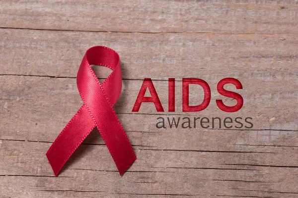 Red Ribbon Aids Awareness Symbol — Stock Photo, Image